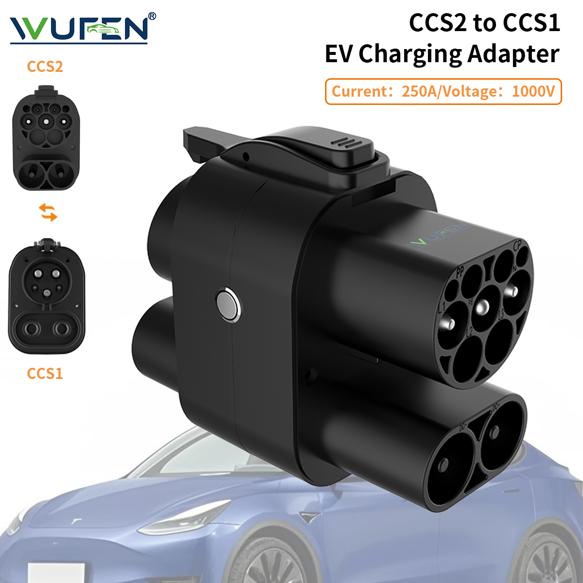Ccs2 To Ccs1 Fast Charge Adapter 250Kw - WUFEN CCS2 à CCS1 adaptateur AC
