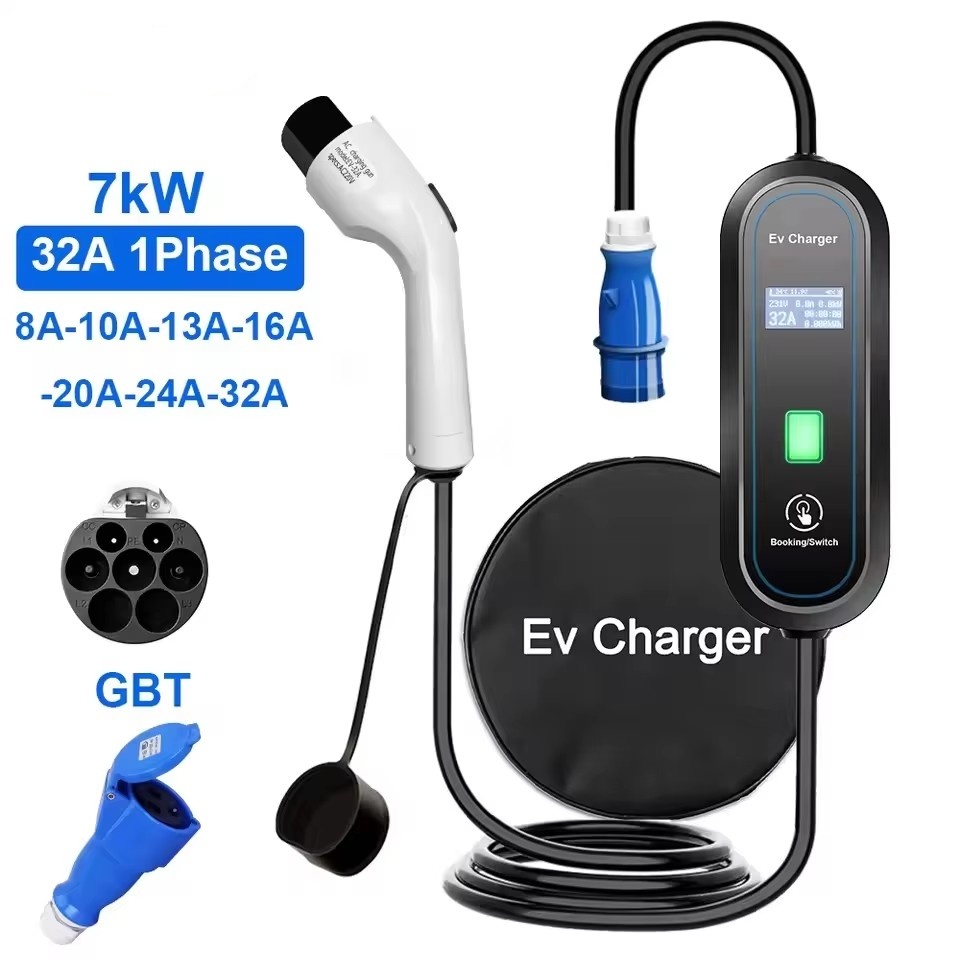 Portable Ev Charger 32A Type 2 Cee Plug - Chargeur Portable GBT EV Wallbox Type2,