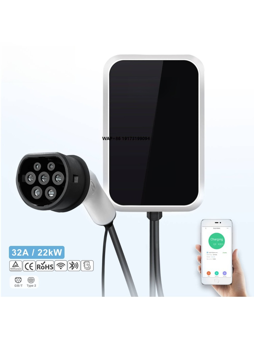 22Kw Wallbox Type 2 Ocpp Rfid - Station de recharge AC pour véhicules