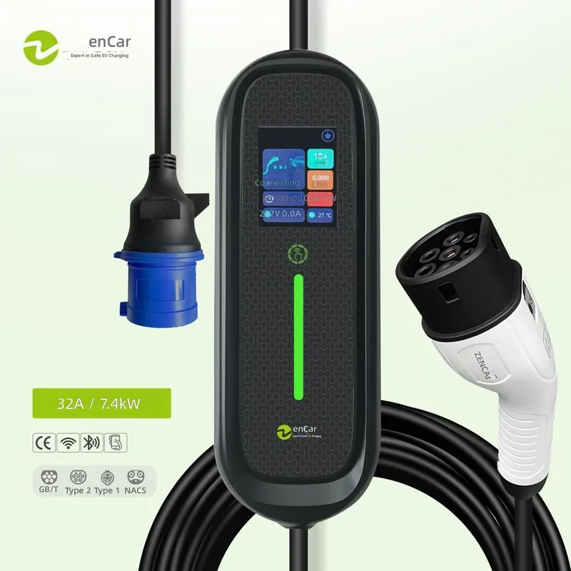Portable Ev Charger 32A Type 2 Cee Plug - Chargeur EV portable 7kW 32A Type