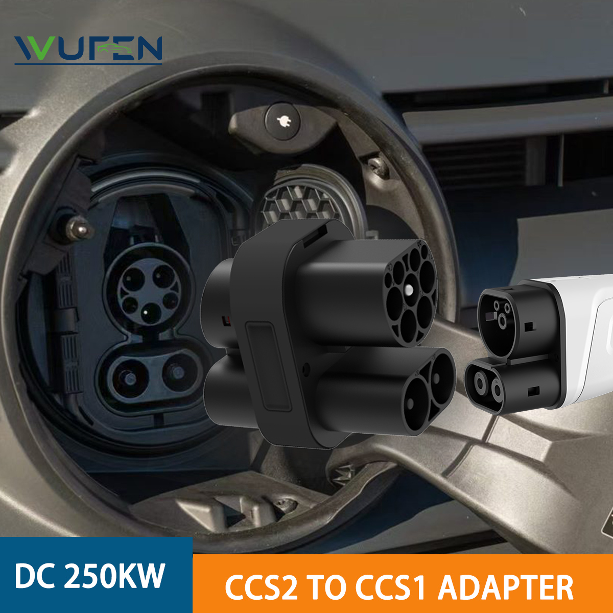 Ccs2 To Ccs1 Fast Charge Adapter 250Kw - Adaptateur WUFEN 250KW CCS2 vers CCS1